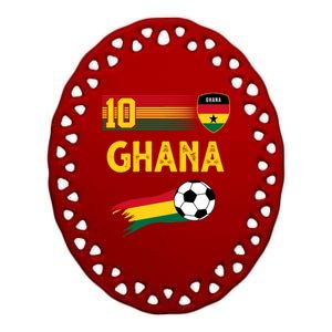 Ghana Soccer Ghanain Football Retro 10 Ceramic Oval Ornament