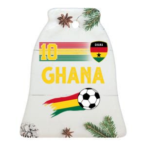 Ghana Soccer Ghanain Football Retro 10 Ceramic Bell Ornament