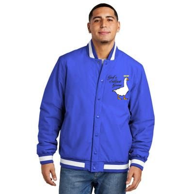 God's Silliest Goose Insulated Varsity Jacket