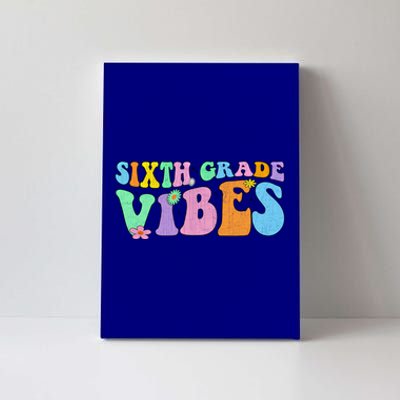 Groovy Sixth Grade Vibes Retro First Day Of School Gift Canvas