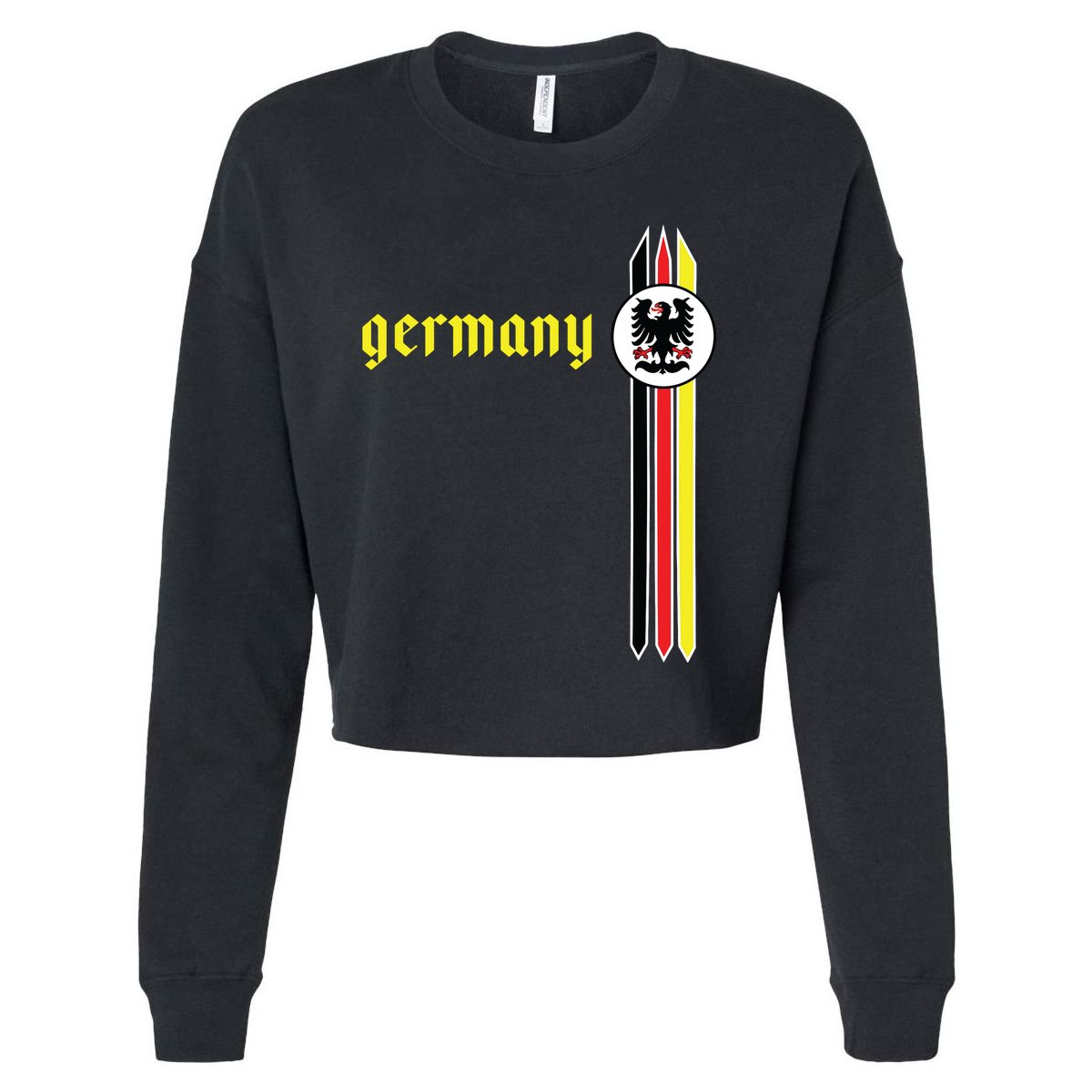 Germany Soccer German Flag Jersey Deutschland Cropped Pullover Crew