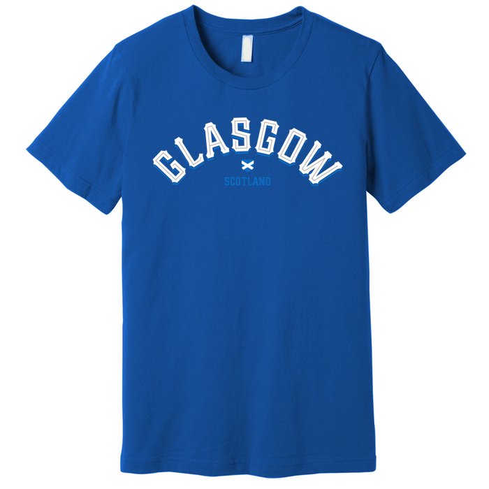 Glasgow Scotland Gift Vintage Glesga Scottish Design Funny Gift Premium T-Shirt