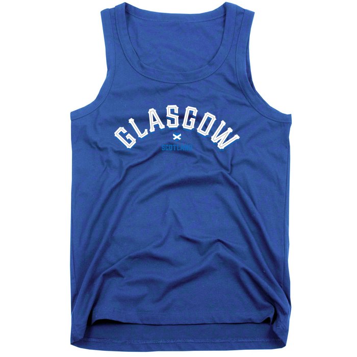 Glasgow Scotland Gift Vintage Glesga Scottish Design Funny Gift Tank Top