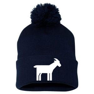 Goat Symbol Pom Pom 12in Knit Beanie