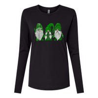 Green Sweater Gnome St Patrick's Day Irish Gnome Womens Cotton Relaxed Long Sleeve T-Shirt