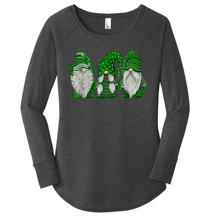 Green Sweater Gnome St Patrick's Day Irish Gnome Women's Perfect Tri Tunic Long Sleeve Shirt