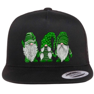 Green Sweater Gnome St Patrick's Day Irish Gnome Flatbill Hat