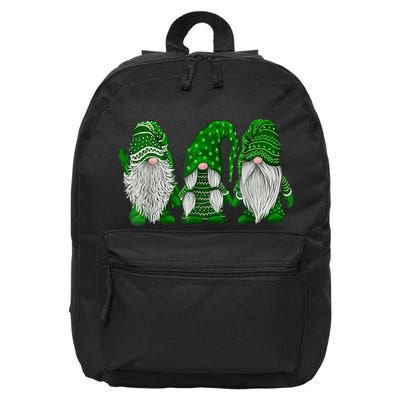 Green Sweater Gnome St Patrick's Day Irish Gnome 16 in Basic Backpack