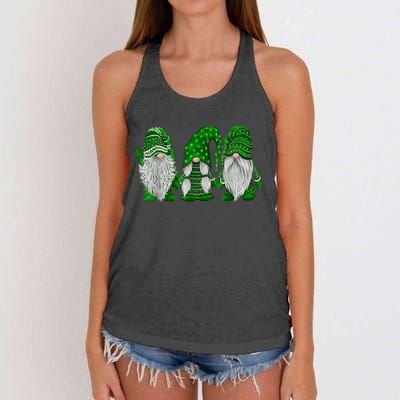 Green Sweater Gnome St Patrick's Day Irish Gnome Women's Knotted Racerback Tank