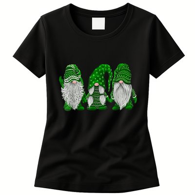 Green Sweater Gnome St Patrick's Day Irish Gnome Womens T-Shirt