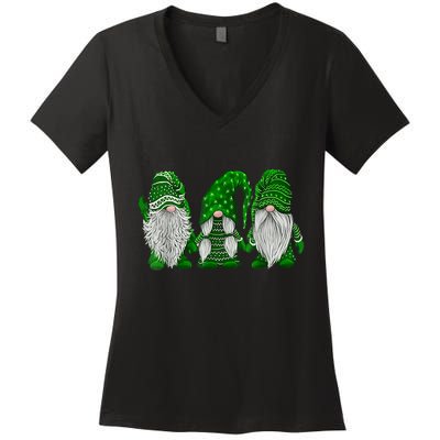 Green Sweater Gnome St Patrick's Day Irish Gnome Women's V-Neck T-Shirt