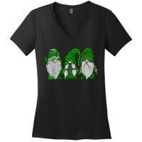 Green Sweater Gnome St Patrick's Day Irish Gnome Women's V-Neck T-Shirt