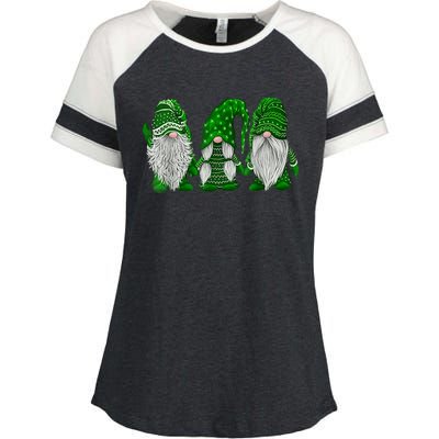 Green Sweater Gnome St Patrick's Day Irish Gnome Enza Ladies Jersey Colorblock Tee