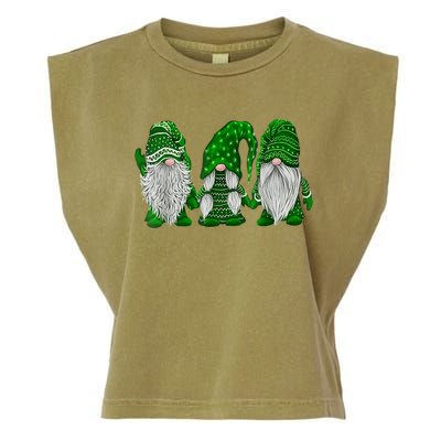 Green Sweater Gnome St Patrick's Day Irish Gnome Garment-Dyed Women's Muscle Tee