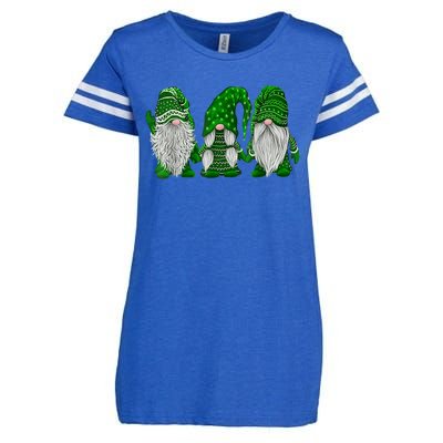 Green Sweater Gnome St Patrick's Day Irish Gnome Enza Ladies Jersey Football T-Shirt