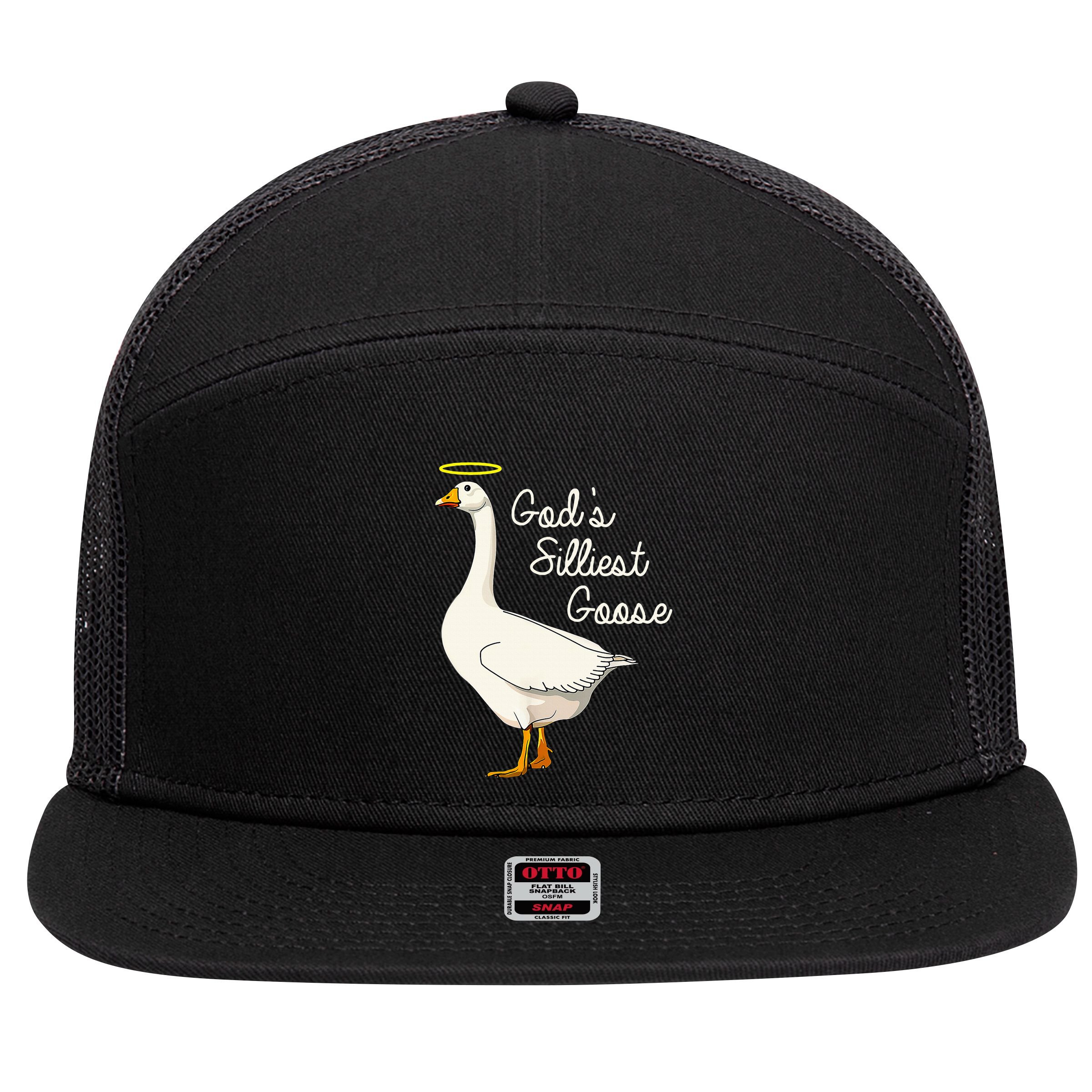 GodS Silliest Goose GodS Silliest Goose Duck 7 Panel Mesh Trucker Snapback Hat