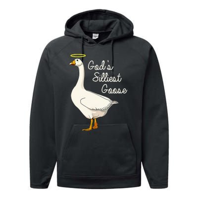 GodS Silliest Goose GodS Silliest Goose Duck Performance Fleece Hoodie