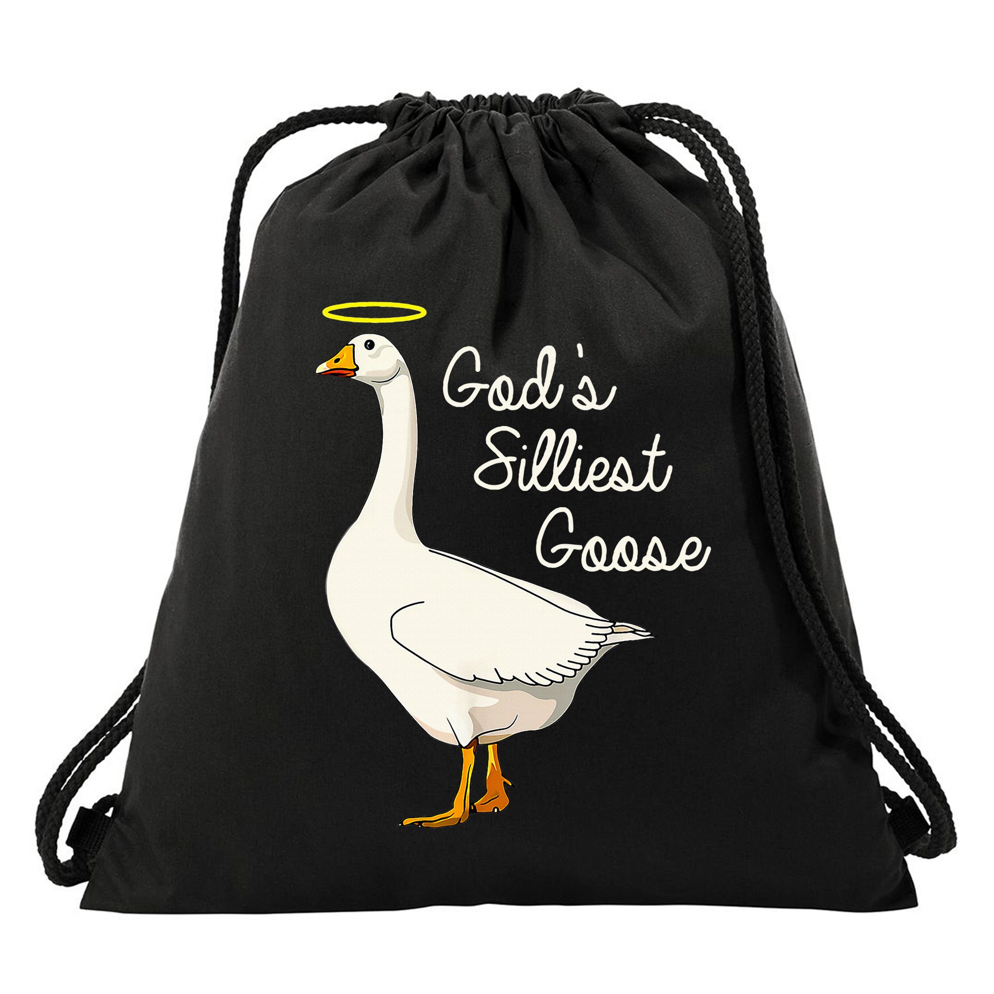 GodS Silliest Goose GodS Silliest Goose Duck Drawstring Bag