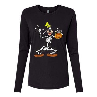 Goofy Skeleton Womens Cotton Relaxed Long Sleeve T-Shirt