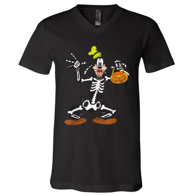 Goofy Skeleton V-Neck T-Shirt