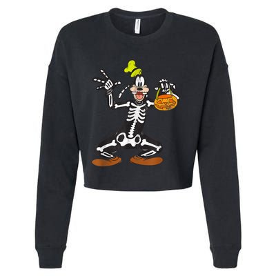 Goofy Skeleton Cropped Pullover Crew