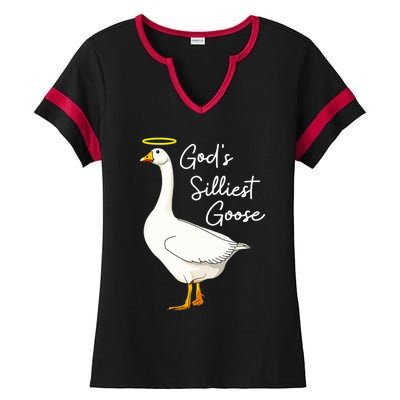 God's Silliest Goose shirt God's Silliest Goose Duck Funny  Ladies Halftime Notch Neck Tee