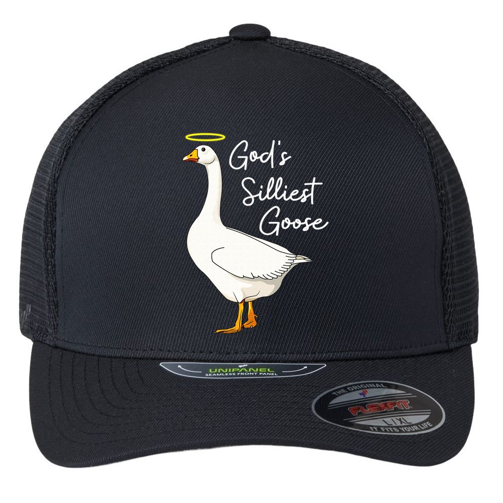 God's Silliest Goose shirt God's Silliest Goose Duck Funny  Flexfit Unipanel Trucker Cap