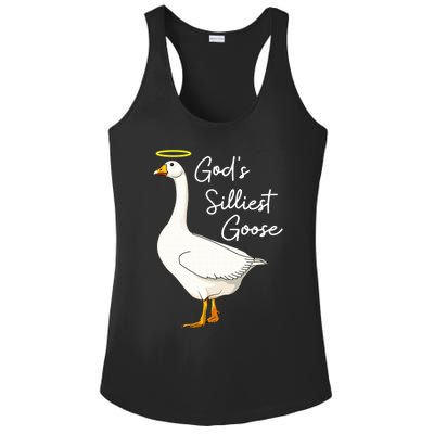 God's Silliest Goose shirt God's Silliest Goose Duck Funny  Ladies PosiCharge Competitor Racerback Tank