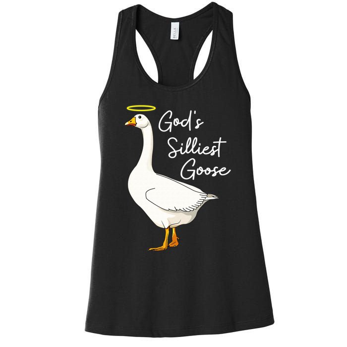 God's Silliest Goose shirt God's Silliest Goose Duck Funny  Women's Racerback Tank