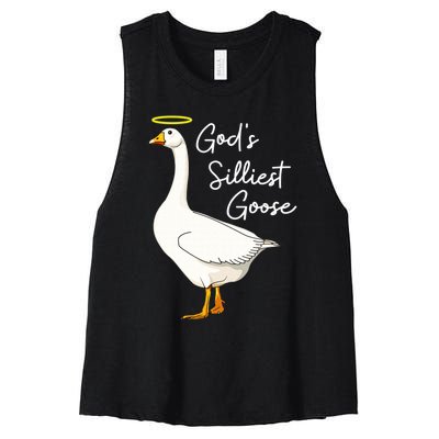 God's Silliest Goose shirt God's Silliest Goose Duck Funny  Women's Racerback Cropped Tank