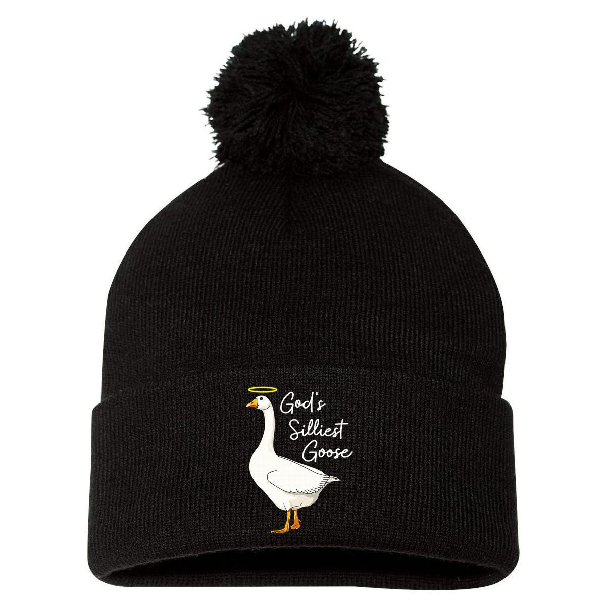 God's Silliest Goose shirt God's Silliest Goose Duck Funny  Pom Pom 12in Knit Beanie