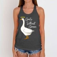 God's Silliest Goose shirt God's Silliest Goose Duck Funny  Women's Knotted Racerback Tank