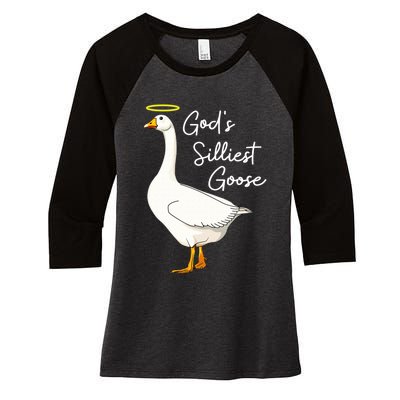 God's Silliest Goose shirt God's Silliest Goose Duck Funny  Women's Tri-Blend 3/4-Sleeve Raglan Shirt