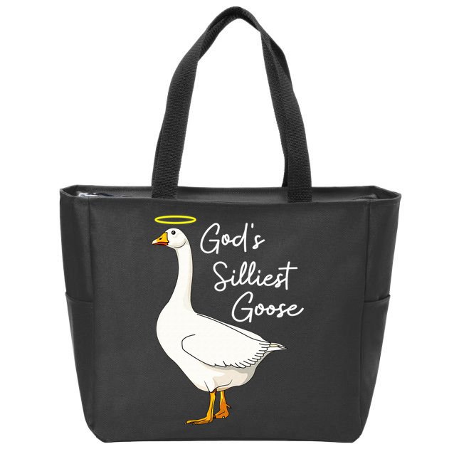 God's Silliest Goose shirt God's Silliest Goose Duck Funny  Zip Tote Bag