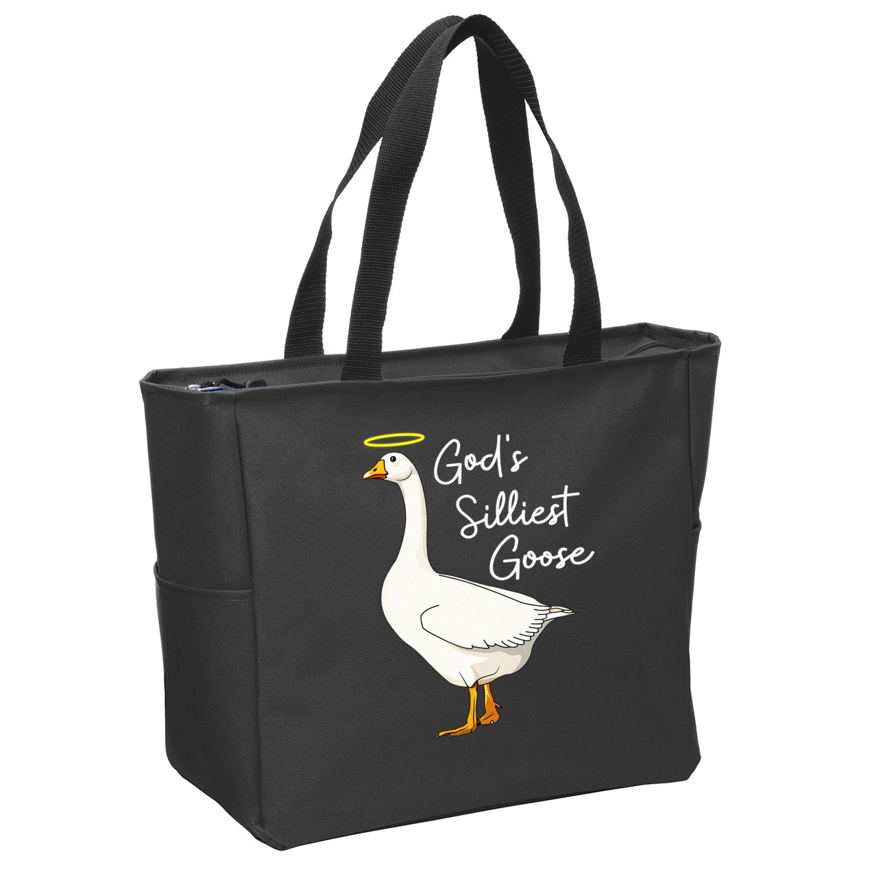 God's Silliest Goose shirt God's Silliest Goose Duck Funny  Zip Tote Bag