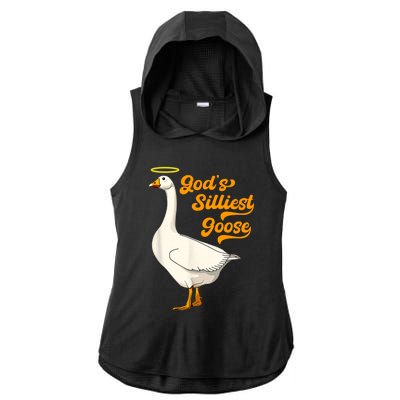 God's Silliest Goose Funny Ladies PosiCharge Tri-Blend Wicking Draft Hoodie Tank