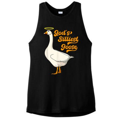 God's Silliest Goose Funny Ladies PosiCharge Tri-Blend Wicking Tank