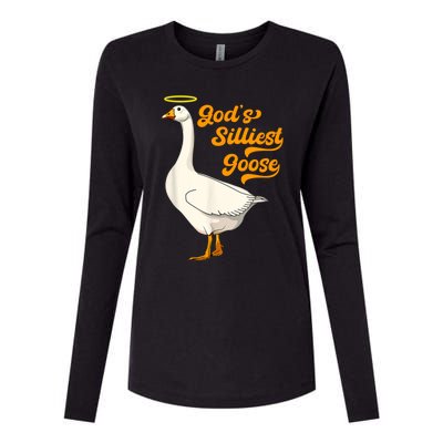 God's Silliest Goose Funny Womens Cotton Relaxed Long Sleeve T-Shirt