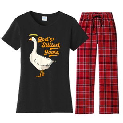 God's Silliest Goose Funny Women's Flannel Pajama Set