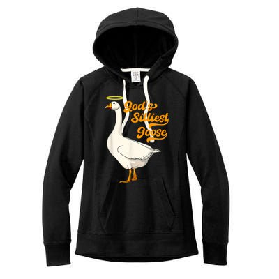 God's Silliest Goose Funny Women's Fleece Hoodie