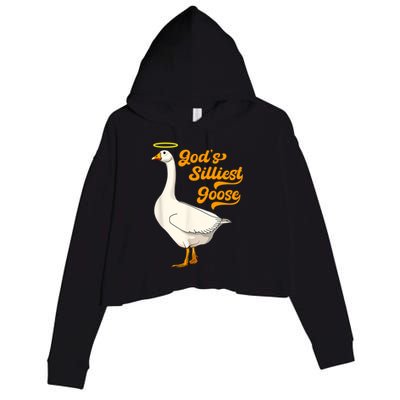 God's Silliest Goose Funny Crop Fleece Hoodie