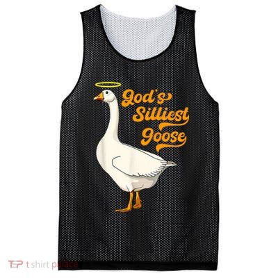 God's Silliest Goose Funny Mesh Reversible Basketball Jersey Tank