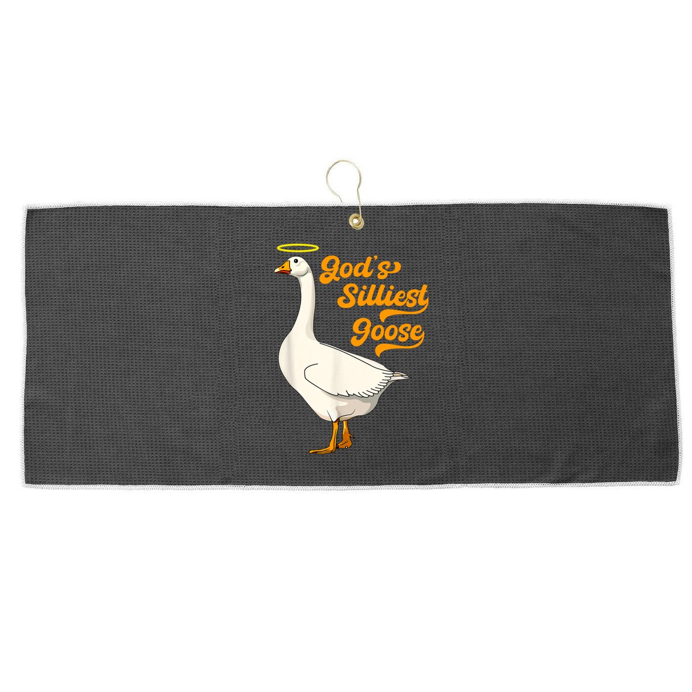 God's Silliest Goose Funny Large Microfiber Waffle Golf Towel