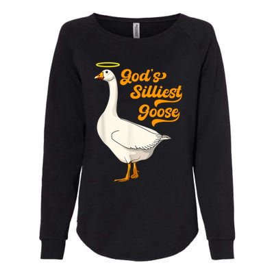 God's Silliest Goose Funny Womens California Wash Sweatshirt