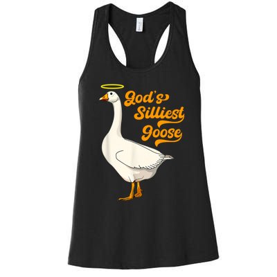 God's Silliest Goose Funny Women's Racerback Tank