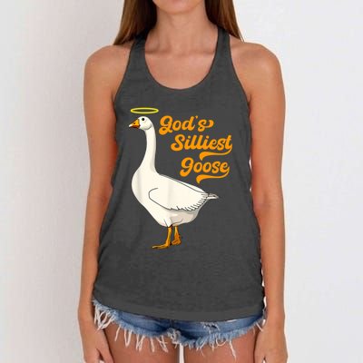 God's Silliest Goose Funny Women's Knotted Racerback Tank