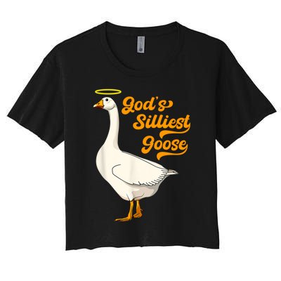 God's Silliest Goose Funny Women's Crop Top Tee