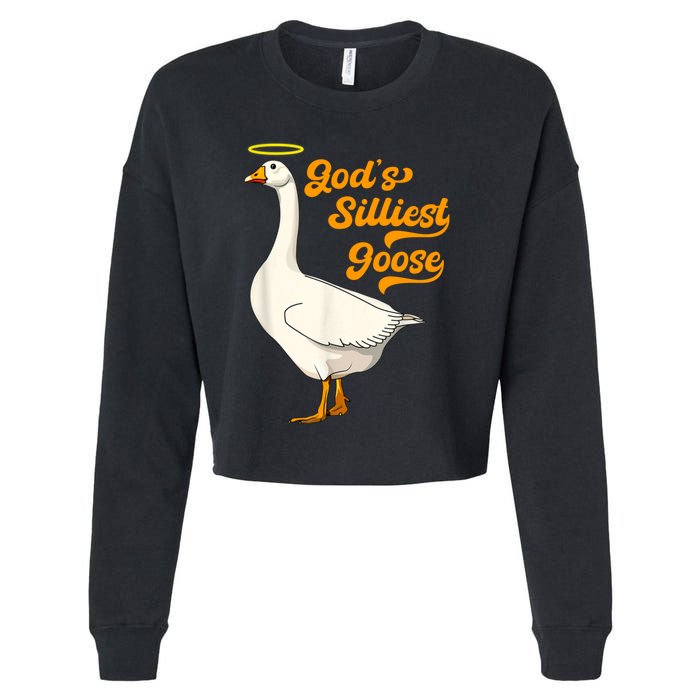 God's Silliest Goose Funny Cropped Pullover Crew