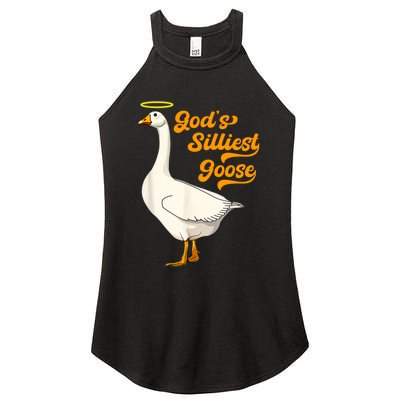 God's Silliest Goose Funny Women's Perfect Tri Rocker Tank