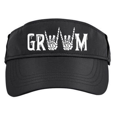 Gothic Skeleton Groom Wedding Just Married Spooky Halloween Adult Drive Performance Visor